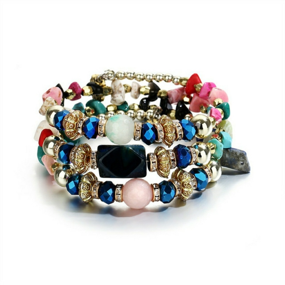 Cuff Wrap Memory Wire Multicolor Bracelet